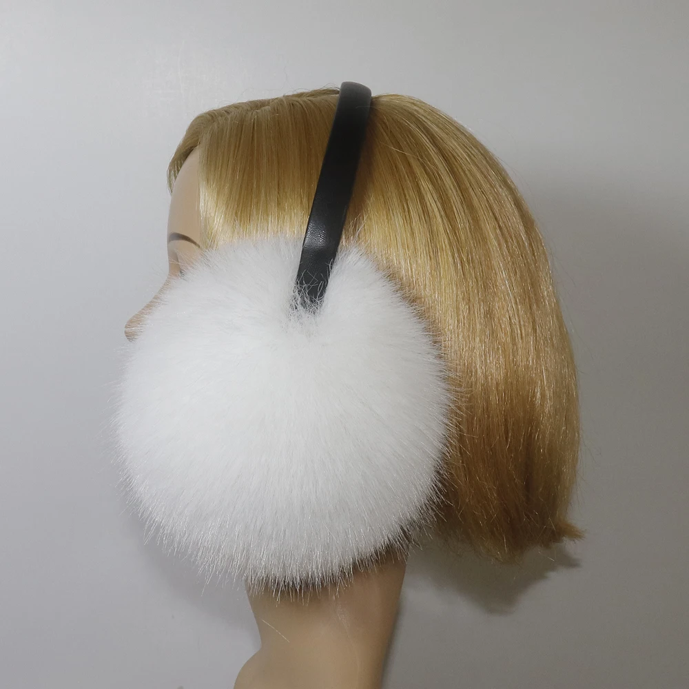 Hight Quality Faux Fox Fur Earmuffs Women Winter Keep Warm Faux Fur Earmuffs Girls Ear Warmer Faux Fox Fur Plush Ear Muff