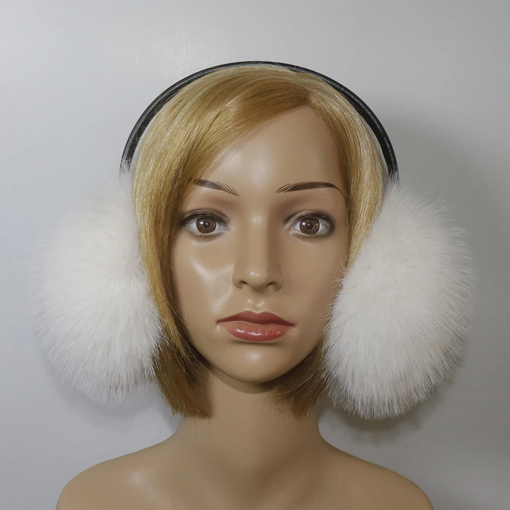 Hight Quality Faux Fox Fur Earmuffs Women Winter Keep Warm Faux Fur Earmuffs Girls Ear Warmer Faux Fox Fur Plush Ear Muff