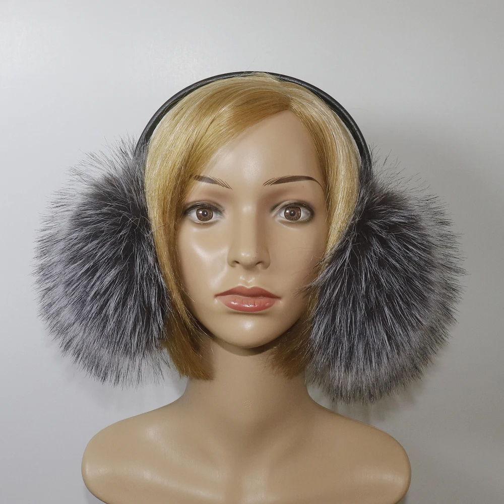 Hight Quality Faux Fox Fur Earmuffs Women Winter Keep Warm Faux Fur Earmuffs Girls Ear Warmer Faux Fox Fur Plush Ear Muff