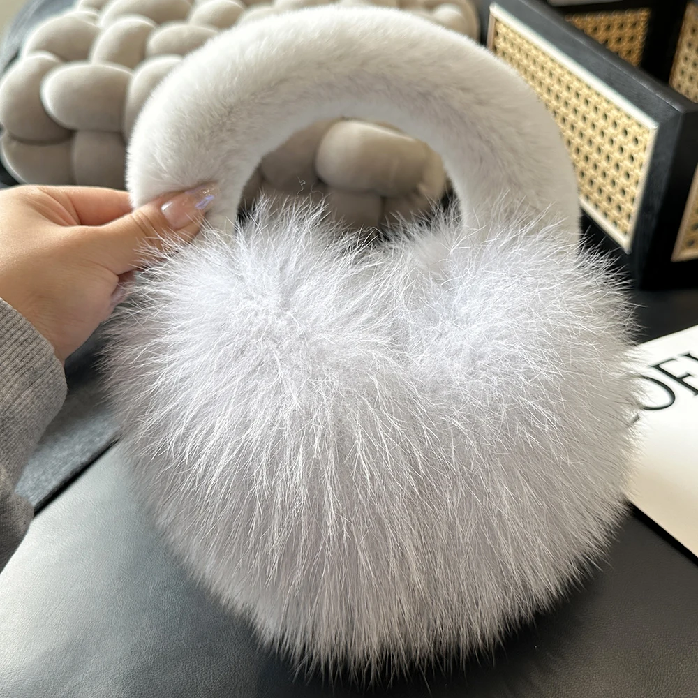 Girls Fox Fur Ear Coverings Scarf for Women, Winter Warmth, Fur Ear Protectors, Cute Fur Ear Bags, Windproof, Cycling Earmuffs