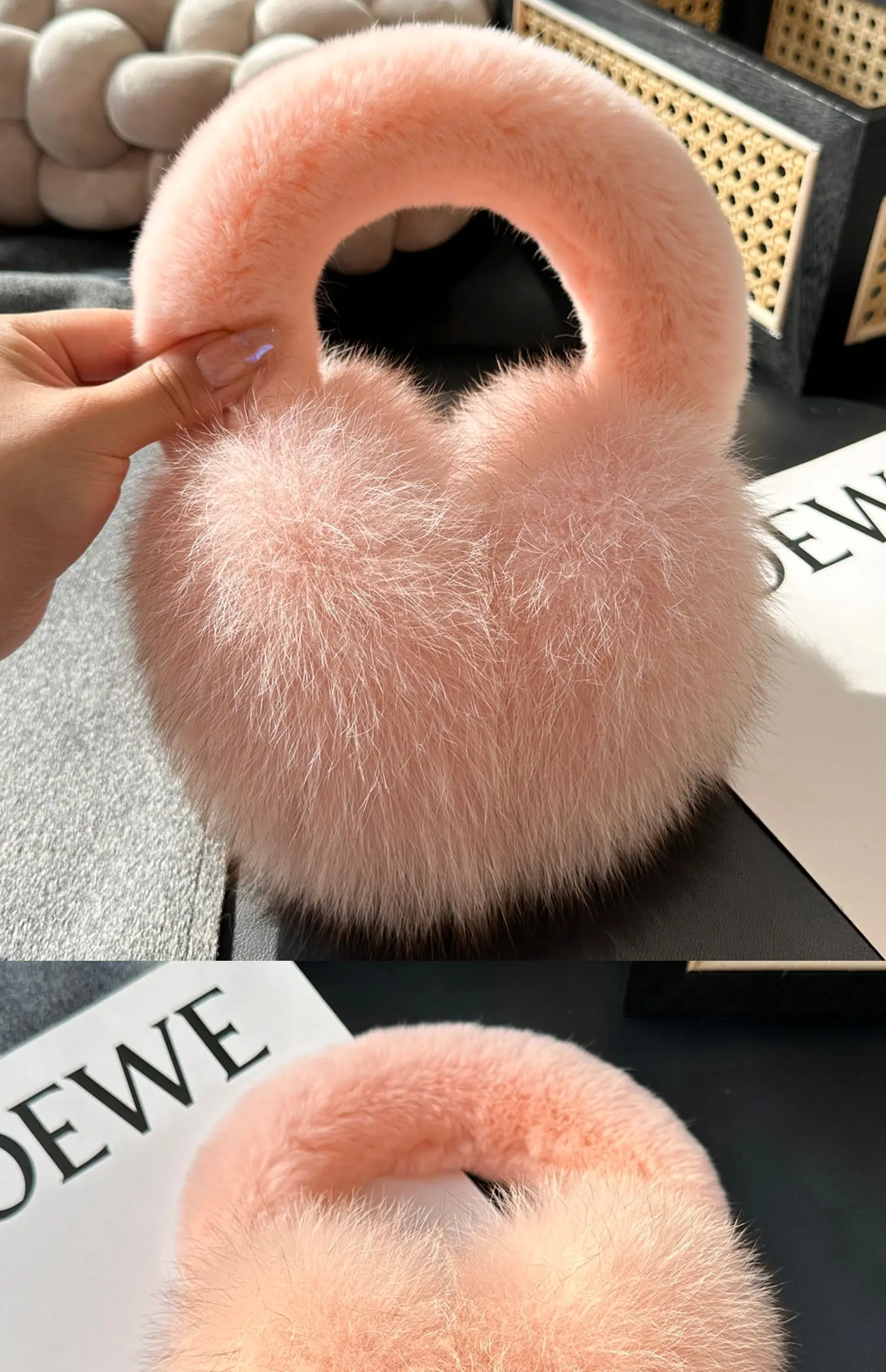 Girls Fox Fur Ear Coverings Scarf for Women, Winter Warmth, Fur Ear Protectors, Cute Fur Ear Bags, Windproof, Cycling Earmuffs