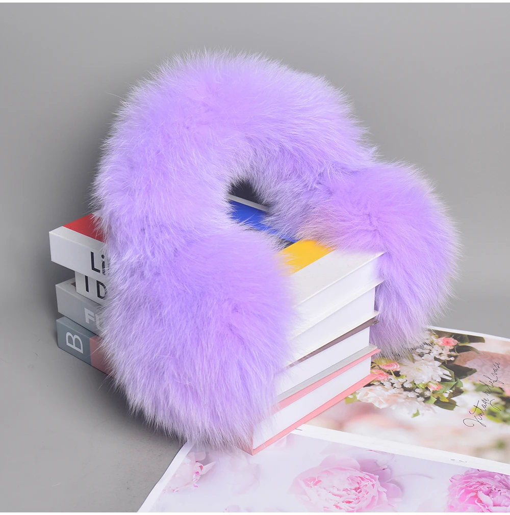 New Winter Earmuffs Fur Real Women Warm Gift Girlfriend 2026 Female Fluffy Natural Fox Fur Protection Headphones Ear Warmer