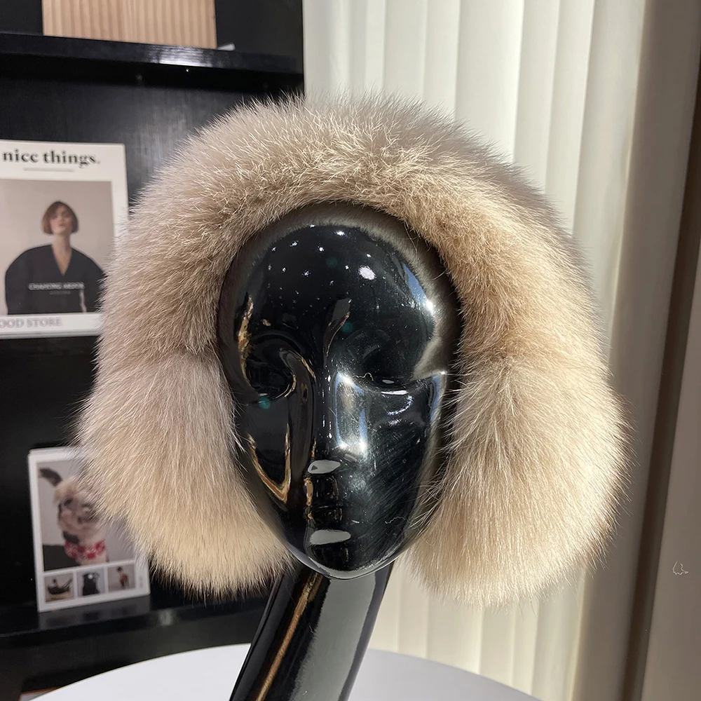 New Winter Earmuffs Fur Real Women Warm Gift Girlfriend 2026 Female Fluffy Natural Fox Fur Protection Headphones Ear Warmer