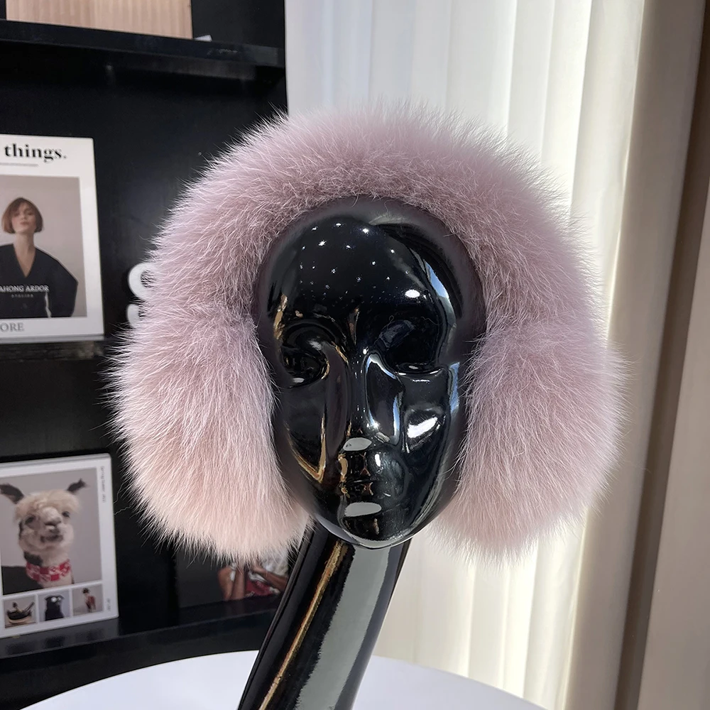 New Winter Earmuffs Fur Real Women Warm Gift Girlfriend 2026 Female Fluffy Natural Fox Fur Protection Headphones Ear Warmer