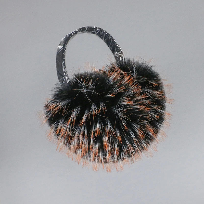 Faux Fox Fur Outdoor Winter Warm Earmuffs Portable Cold Protection Faux Fur Ear-Muffs Soft Foldable Earflaps For Women Man