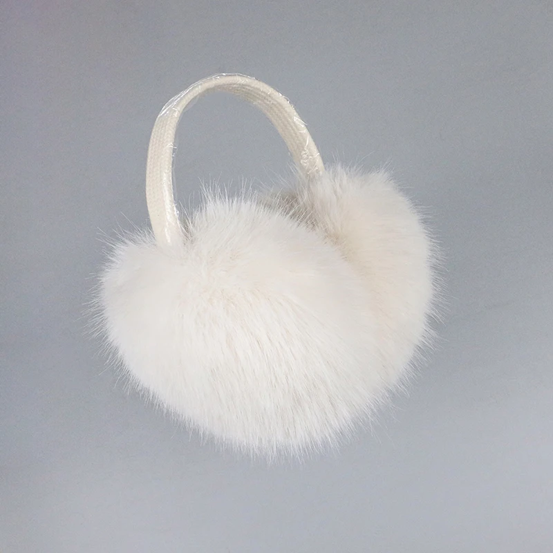 Faux Fox Fur Outdoor Winter Warm Earmuffs Portable Cold Protection Faux Fur Ear-Muffs Soft Foldable Earflaps For Women Man