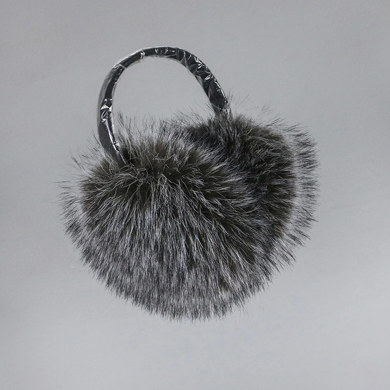 Faux Fox Fur Outdoor Winter Warm Earmuffs Portable Cold Protection Faux Fur Ear-Muffs Soft Foldable Earflaps For Women Man
