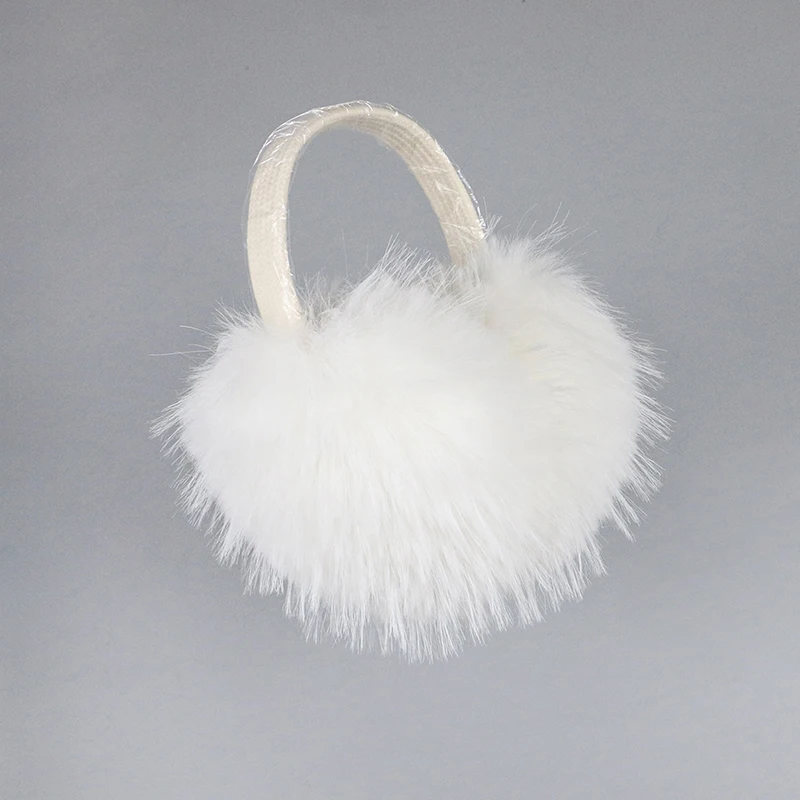 Faux Fox Fur Outdoor Winter Warm Earmuffs Portable Cold Protection Faux Fur Ear-Muffs Soft Foldable Earflaps For Women Man