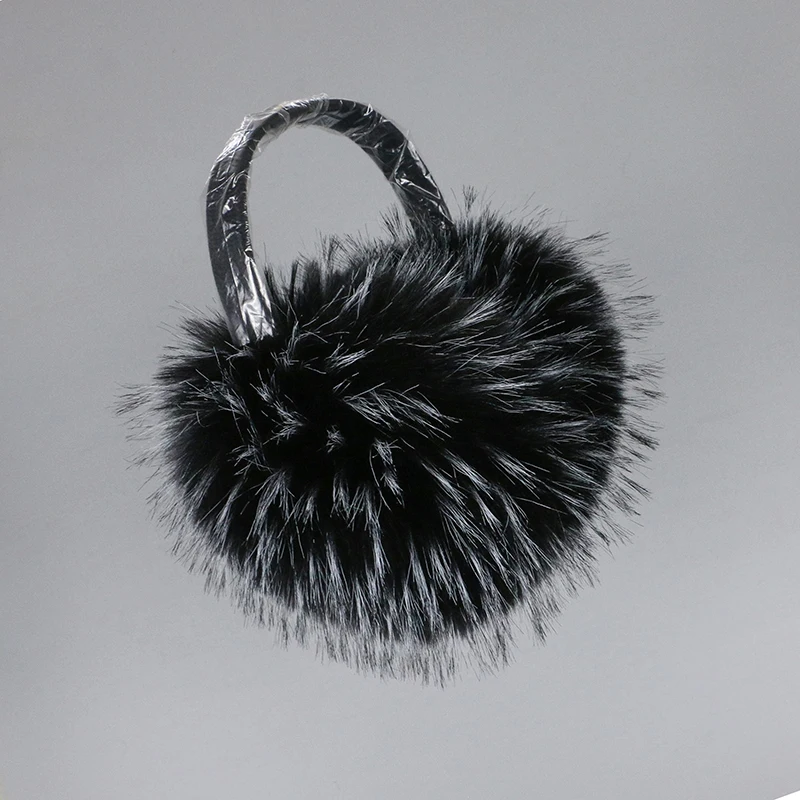 Faux Fox Fur Outdoor Winter Warm Earmuffs Portable Cold Protection Faux Fur Ear-Muffs Soft Foldable Earflaps For Women Man