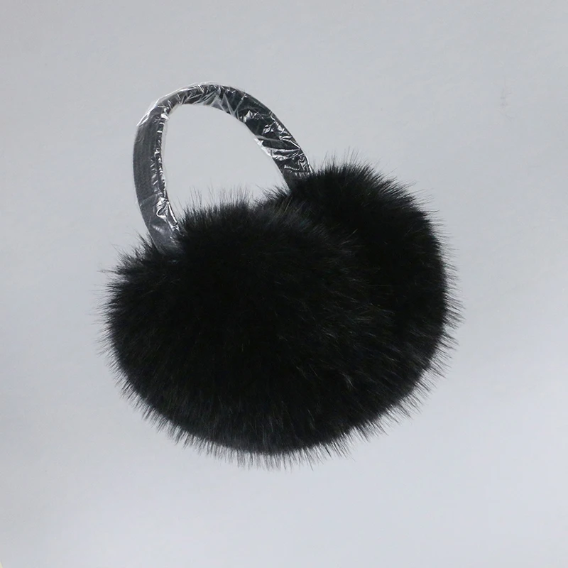 Faux Fox Fur Outdoor Winter Warm Earmuffs Portable Cold Protection Faux Fur Ear-Muffs Soft Foldable Earflaps For Women Man