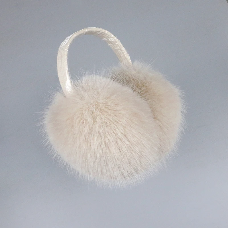 Faux Fox Fur Outdoor Winter Warm Earmuffs Portable Cold Protection Faux Fur Ear-Muffs Soft Foldable Earflaps For Women Man