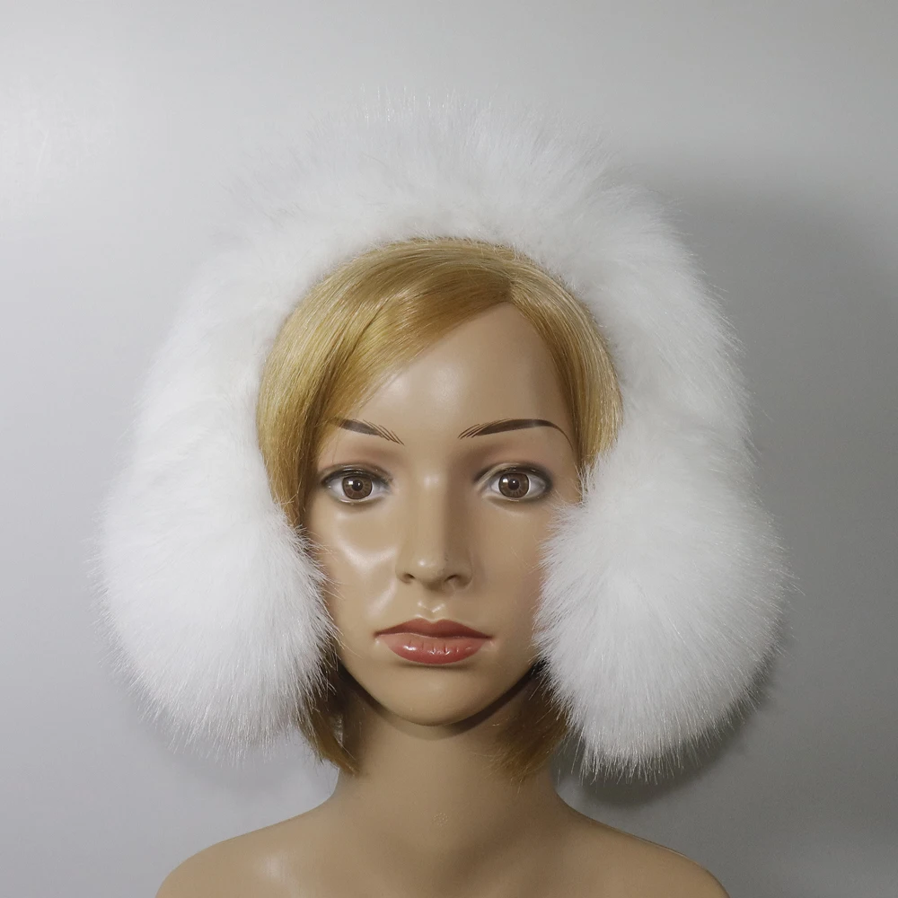 Faux Fox Fur Earmuffs For Winter Women Warm Thick Faux Fur Earmuffs Girls Ear Warmer Faux Fox Fur Scarves Plush Ear Muff