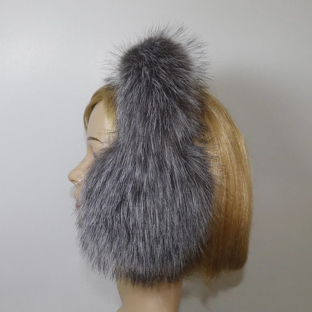 Faux Fox Fur Earmuffs For Winter Women Warm Thick Faux Fur Earmuffs Girls Ear Warmer Faux Fox Fur Scarves Plush Ear Muff