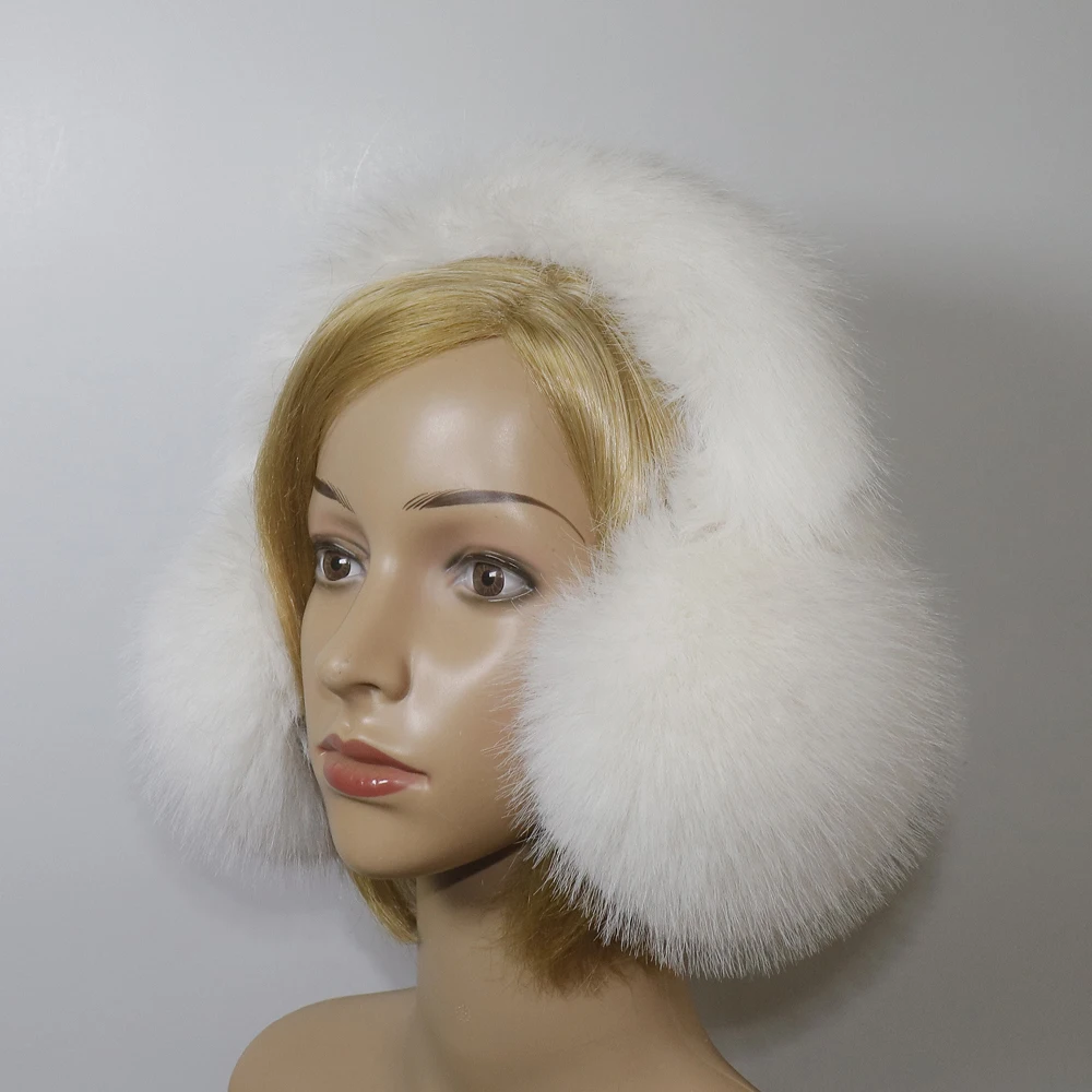 Faux Fox Fur Earmuffs For Winter Women Warm Thick Faux Fur Earmuffs Girls Ear Warmer Faux Fox Fur Scarves Plush Ear Muff