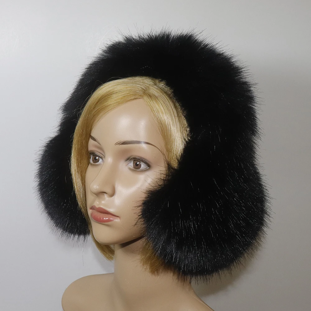 Faux Fox Fur Earmuffs For Winter Women Warm Thick Faux Fur Earmuffs Girls Ear Warmer Faux Fox Fur Scarves Plush Ear Muff