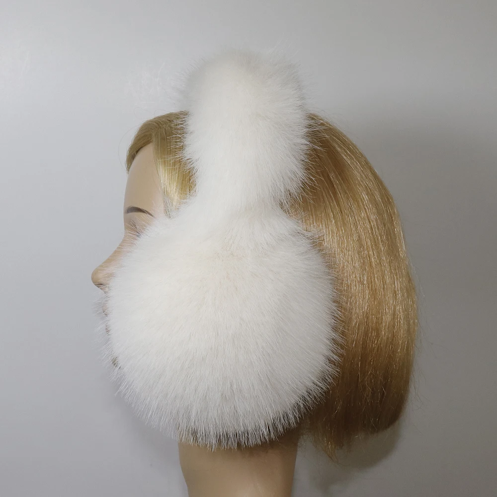 Faux Fox Fur Earmuffs For Winter Women Warm Thick Faux Fur Earmuffs Girls Ear Warmer Faux Fox Fur Scarves Plush Ear Muff