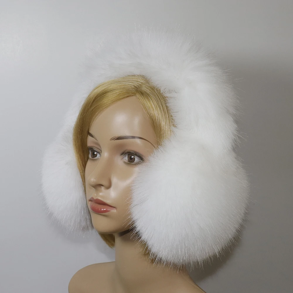Faux Fox Fur Earmuffs For Winter Women Warm Thick Faux Fur Earmuffs Girls Ear Warmer Faux Fox Fur Scarves Plush Ear Muff