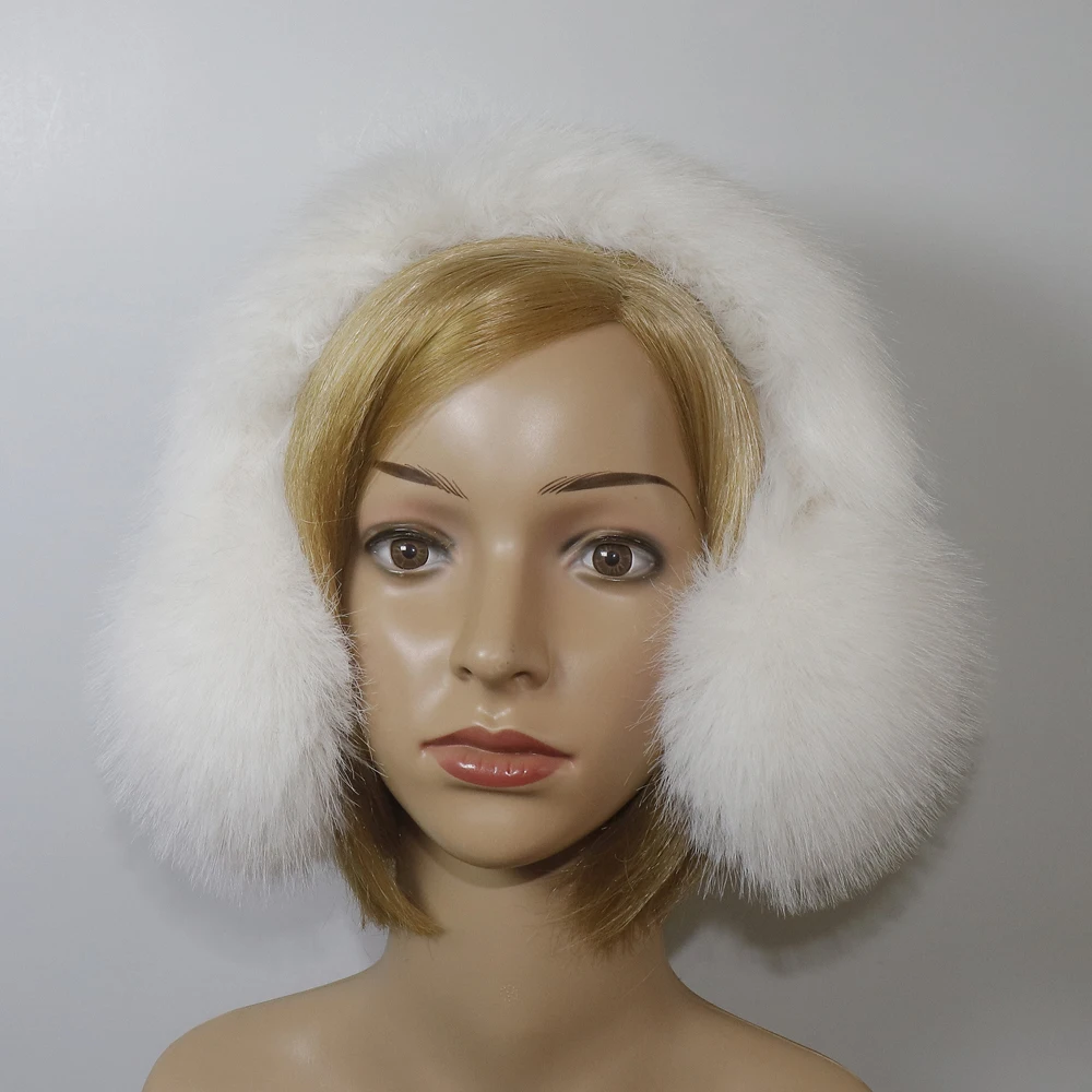 Faux Fox Fur Earmuffs For Winter Women Warm Thick Faux Fur Earmuffs Girls Ear Warmer Faux Fox Fur Scarves Plush Ear Muff