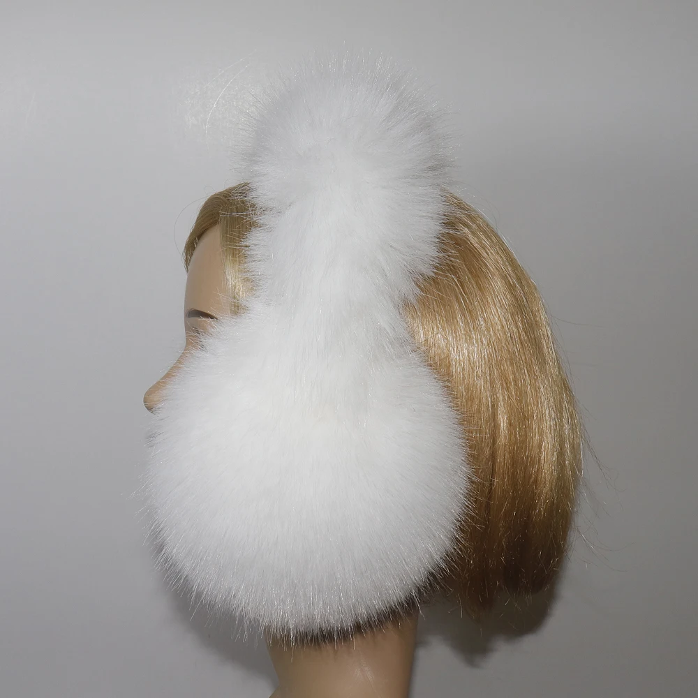 Faux Fox Fur Earmuffs For Winter Women Warm Thick Faux Fur Earmuffs Girls Ear Warmer Faux Fox Fur Scarves Plush Ear Muff