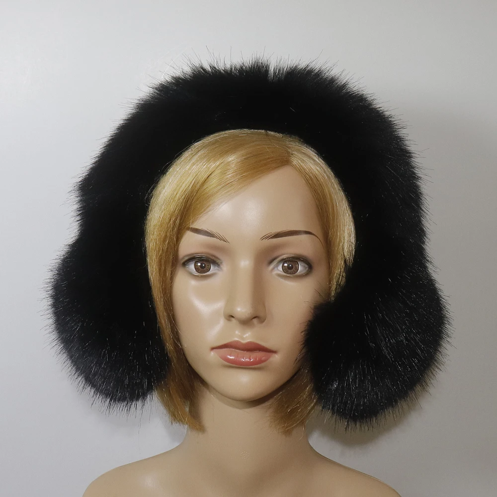 Faux Fox Fur Earmuffs For Winter Women Warm Thick Faux Fur Earmuffs Girls Ear Warmer Faux Fox Fur Scarves Plush Ear Muff