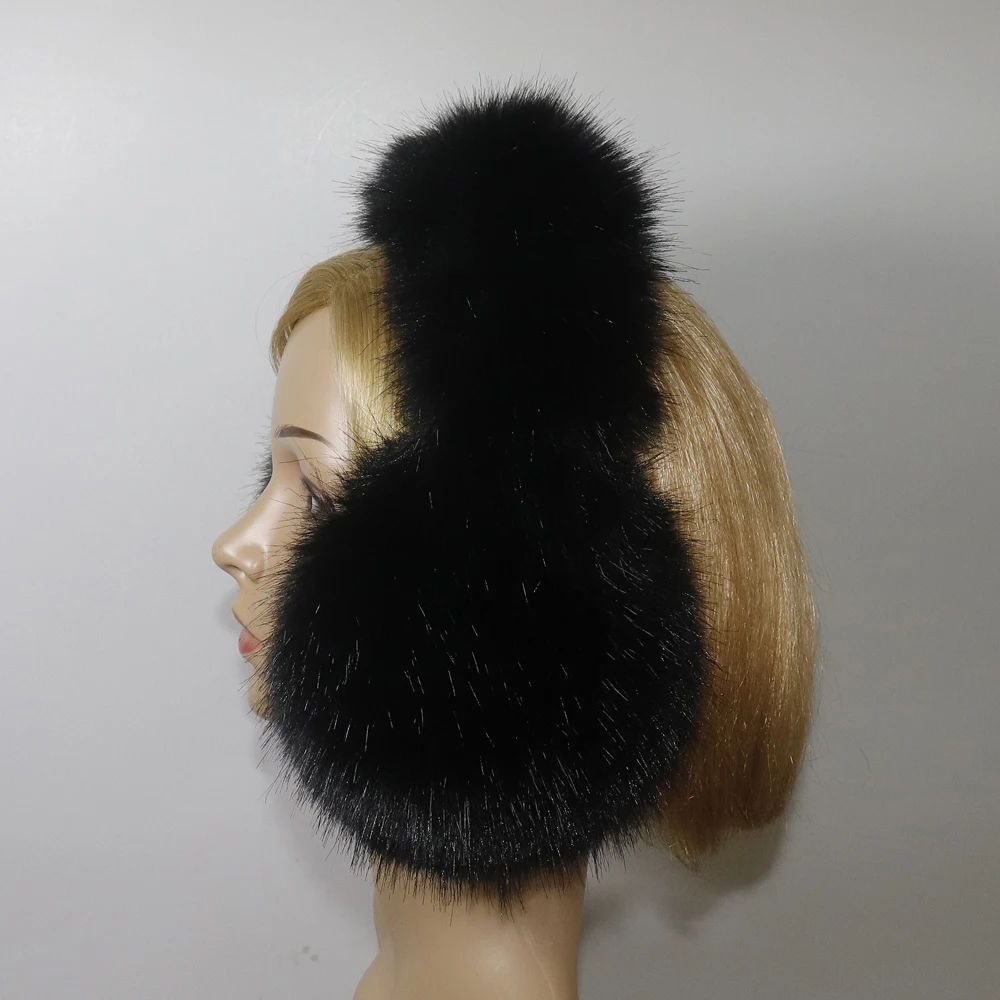 Faux Fox Fur Earmuffs For Winter Women Warm Thick Faux Fur Earmuffs Girls Ear Warmer Faux Fox Fur Scarves Plush Ear Muff