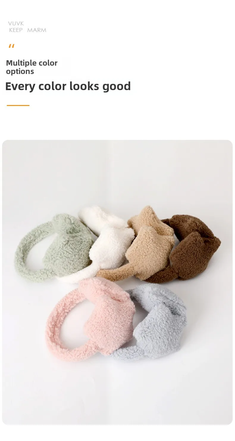 Y2K Star Fluffy Earmuffs Earplugs Cold Protection Women Ear Cover Keep Warm Solid Color Plush Earmuffs Cycling Accessories