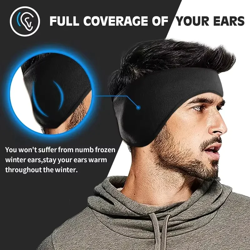 2026 Warm Fleece Earmuffs Headband Soft Windproof Ear Warmer Unisex Outdoor Sports Headbands Ideal for Skiing Running Cycling