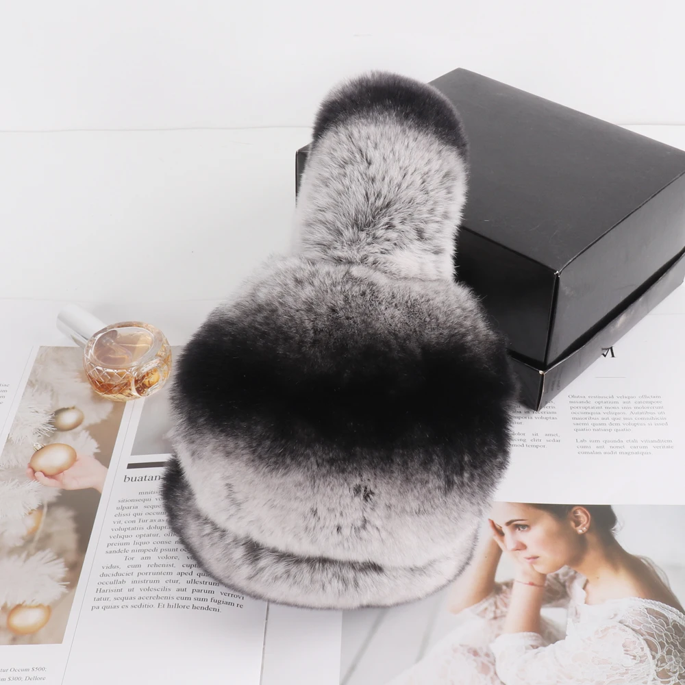 Lovely Girls Luxury Fuffy Genuine Rex Rabbit Fur Earmuff Women Winter Warm Soft Real Rex Rabbit Fur Earmuffs Female Fur Earlaps