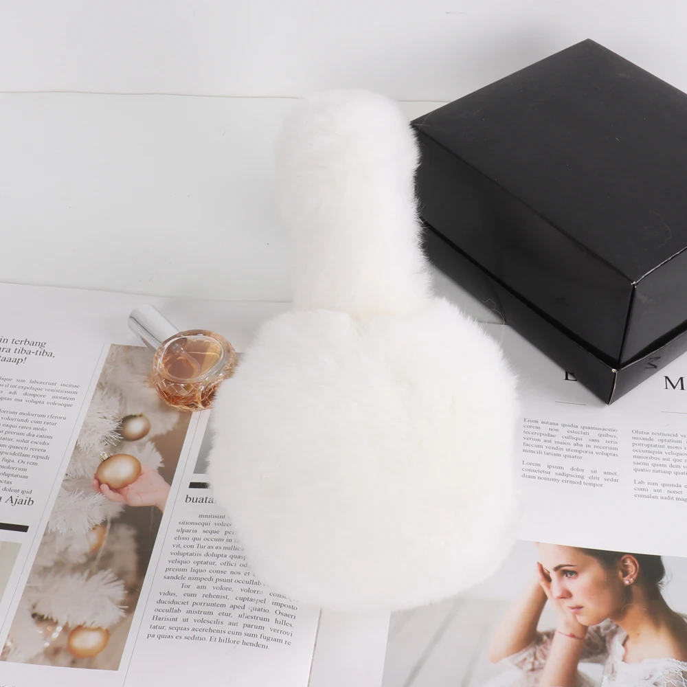 Lovely Girls Luxury Fuffy Genuine Rex Rabbit Fur Earmuff Women Winter Warm Soft Real Rex Rabbit Fur Earmuffs Female Fur Earlaps