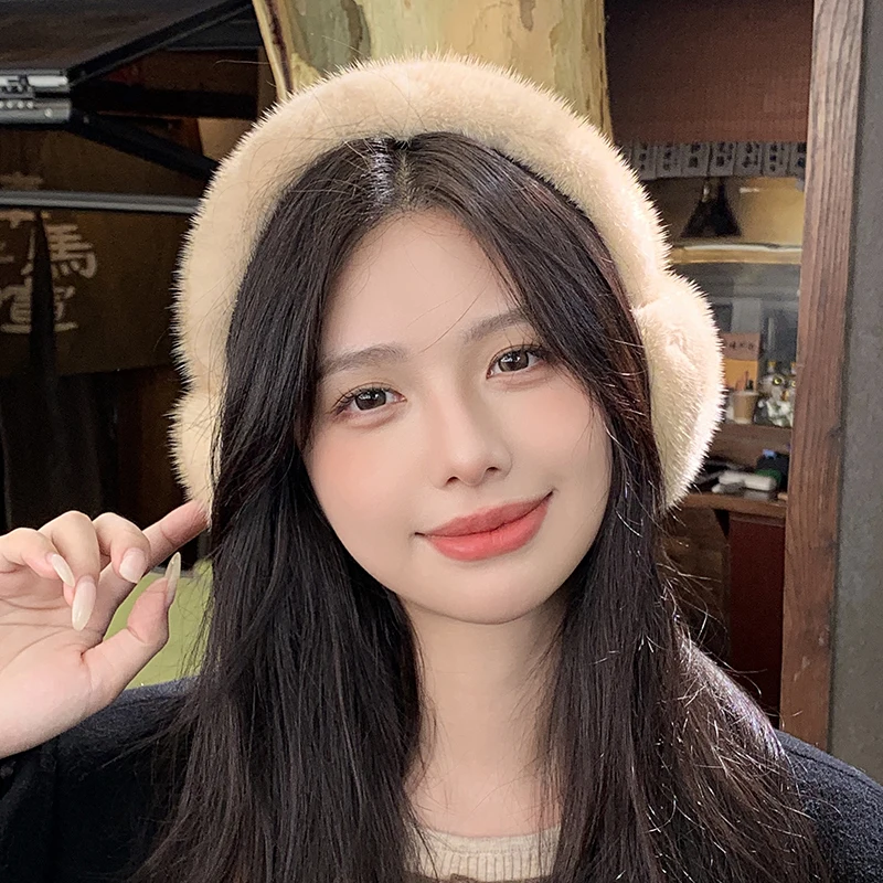 Winter Outdoor Hot Sale Mink Fur Earmuffs Luxury Women Keep Warm 100% Real Natural Mink Fur Earmuff Girl Winter Ear Protection