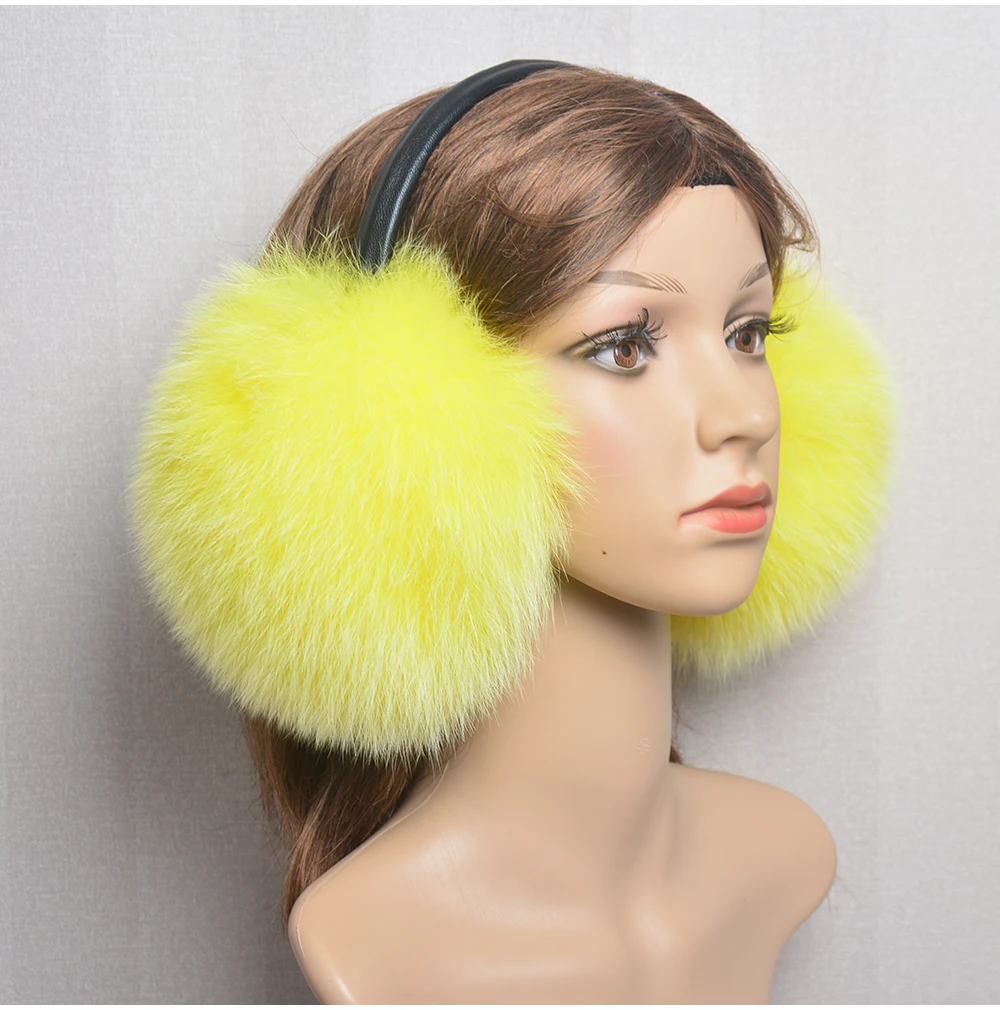 New Luxury Women Winter Warm Real Fox Fur Earmuffs Fashion Lady 100% Natural Fox Fur Ear Muffs Thermal Girl Real Fox Fur Earmuff