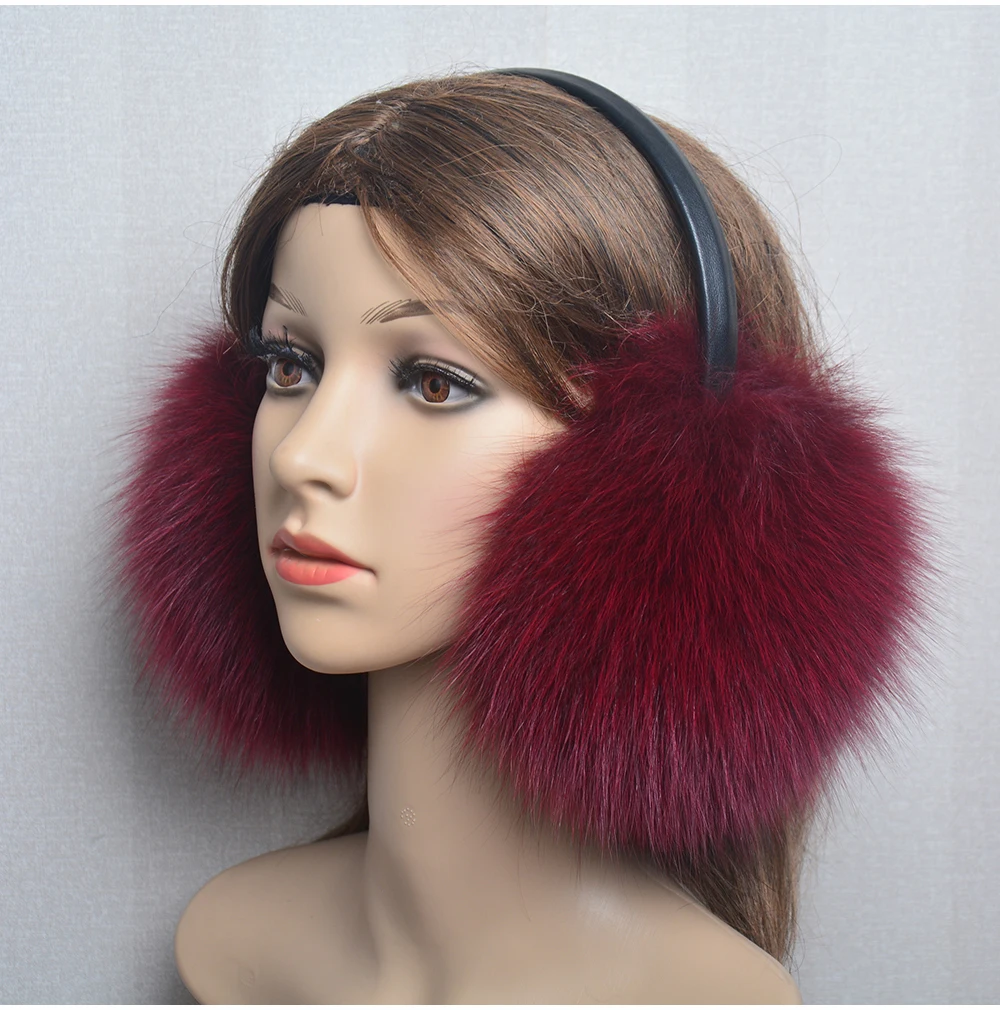 New Luxury Women Winter Warm Real Fox Fur Earmuffs Fashion Lady 100% Natural Fox Fur Ear Muffs Thermal Girl Real Fox Fur Earmuff