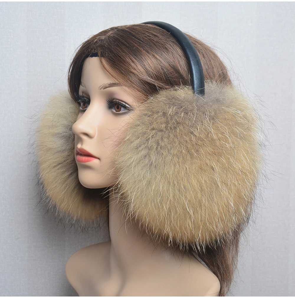 New Luxury Women Winter Warm Real Fox Fur Earmuffs Fashion Lady 100% Natural Fox Fur Ear Muffs Thermal Girl Real Fox Fur Earmuff