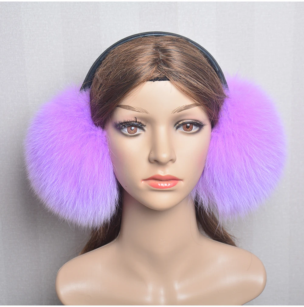 New Luxury Women Winter Warm Real Fox Fur Earmuffs Fashion Lady 100% Natural Fox Fur Ear Muffs Thermal Girl Real Fox Fur Earmuff