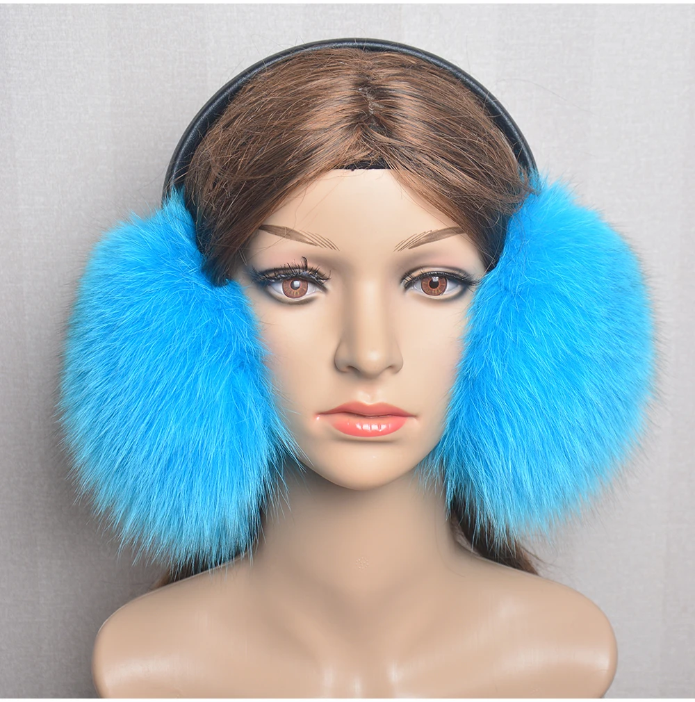 New Luxury Women Winter Warm Real Fox Fur Earmuffs Fashion Lady 100% Natural Fox Fur Ear Muffs Thermal Girl Real Fox Fur Earmuff