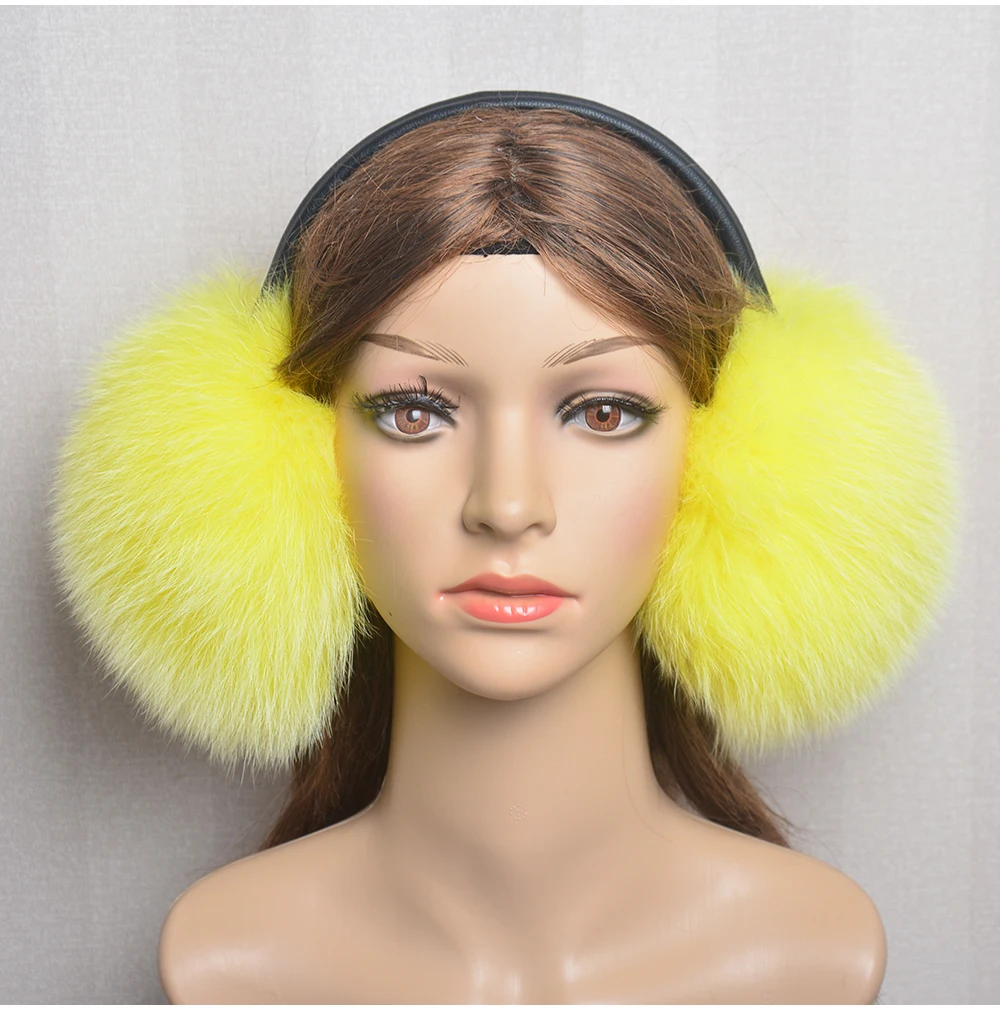 New Luxury Women Winter Warm Real Fox Fur Earmuffs Fashion Lady 100% Natural Fox Fur Ear Muffs Thermal Girl Real Fox Fur Earmuff