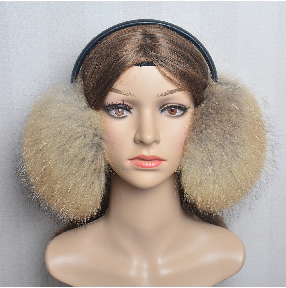 New Luxury Women Winter Warm Real Fox Fur Earmuffs Fashion Lady 100% Natural Fox Fur Ear Muffs Thermal Girl Real Fox Fur Earmuff