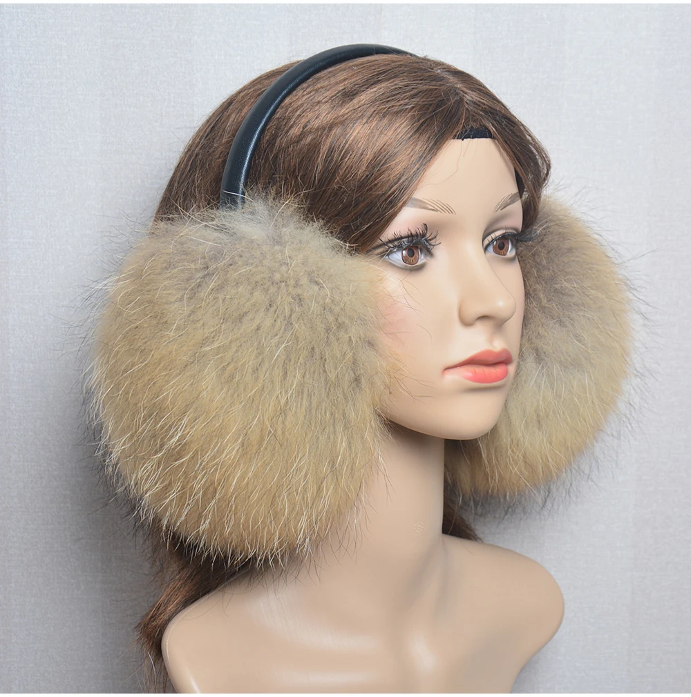 New Luxury Women Winter Warm Real Fox Fur Earmuffs Fashion Lady 100% Natural Fox Fur Ear Muffs Thermal Girl Real Fox Fur Earmuff