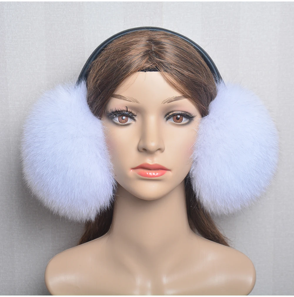New Luxury Women Winter Warm Real Fox Fur Earmuffs Fashion Lady 100% Natural Fox Fur Ear Muffs Thermal Girl Real Fox Fur Earmuff