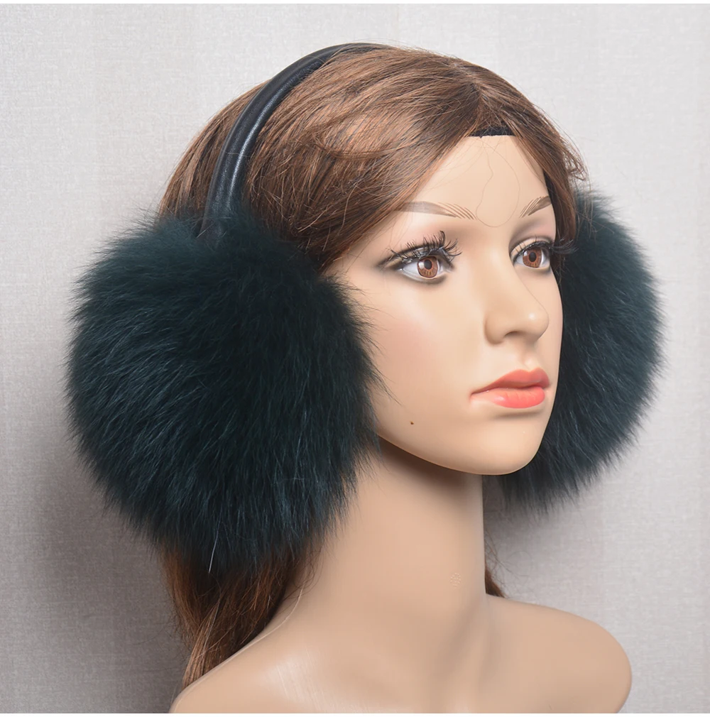 New Luxury Women Winter Warm Real Fox Fur Earmuffs Fashion Lady 100% Natural Fox Fur Ear Muffs Thermal Girl Real Fox Fur Earmuff