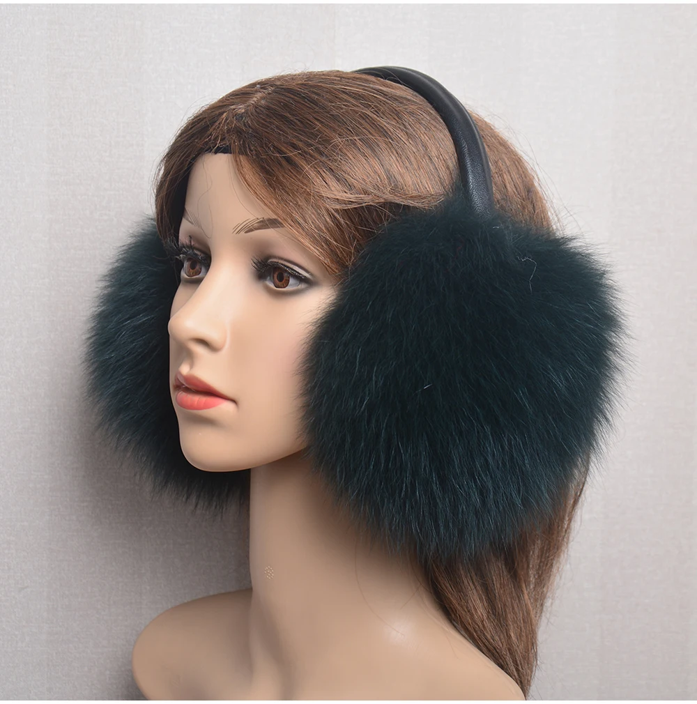 New Luxury Women Winter Warm Real Fox Fur Earmuffs Fashion Lady 100% Natural Fox Fur Ear Muffs Thermal Girl Real Fox Fur Earmuff