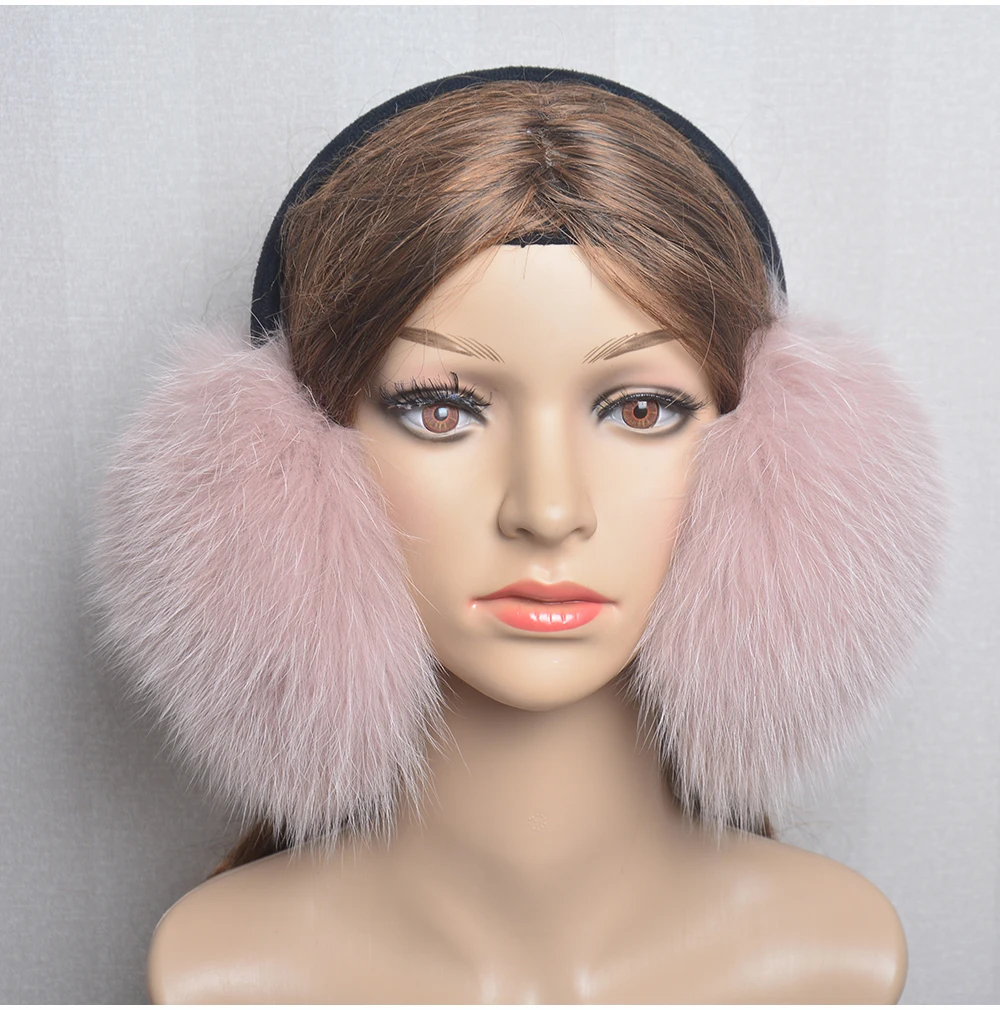 New Luxury Women Winter Warm Real Fox Fur Earmuffs Fashion Lady 100% Natural Fox Fur Ear Muffs Thermal Girl Real Fox Fur Earmuff