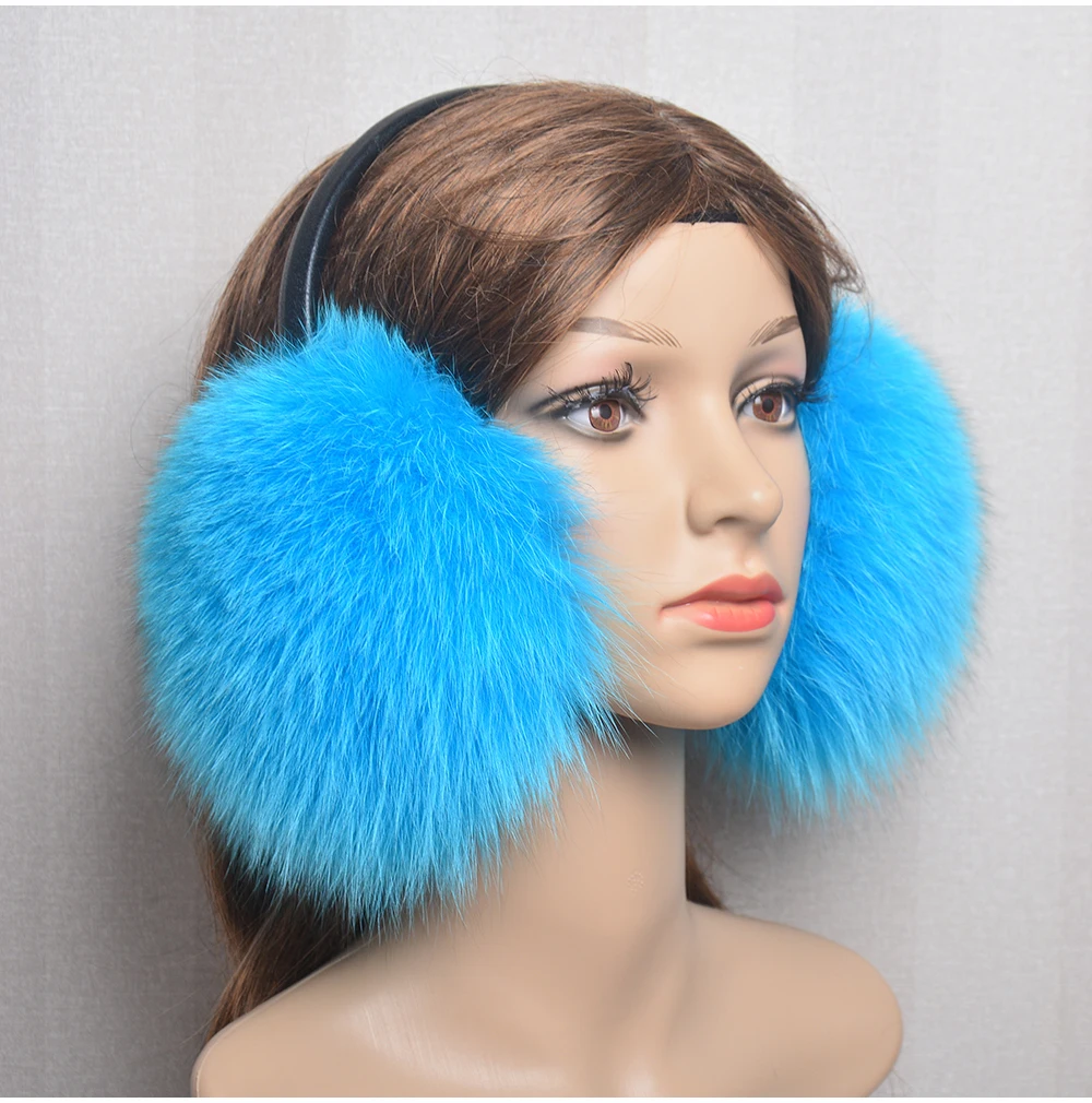 New Luxury Women Winter Warm Real Fox Fur Earmuffs Fashion Lady 100% Natural Fox Fur Ear Muffs Thermal Girl Real Fox Fur Earmuff