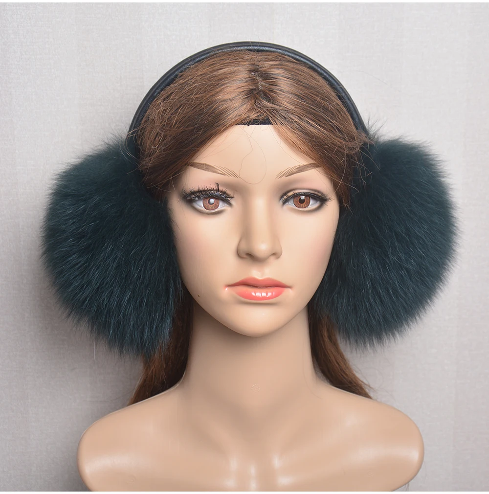 New Luxury Women Winter Warm Real Fox Fur Earmuffs Fashion Lady 100% Natural Fox Fur Ear Muffs Thermal Girl Real Fox Fur Earmuff