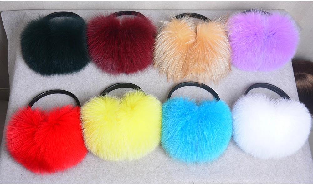 New Luxury Women Winter Warm Real Fox Fur Earmuffs Fashion Lady 100% Natural Fox Fur Ear Muffs Thermal Girl Real Fox Fur Earmuff