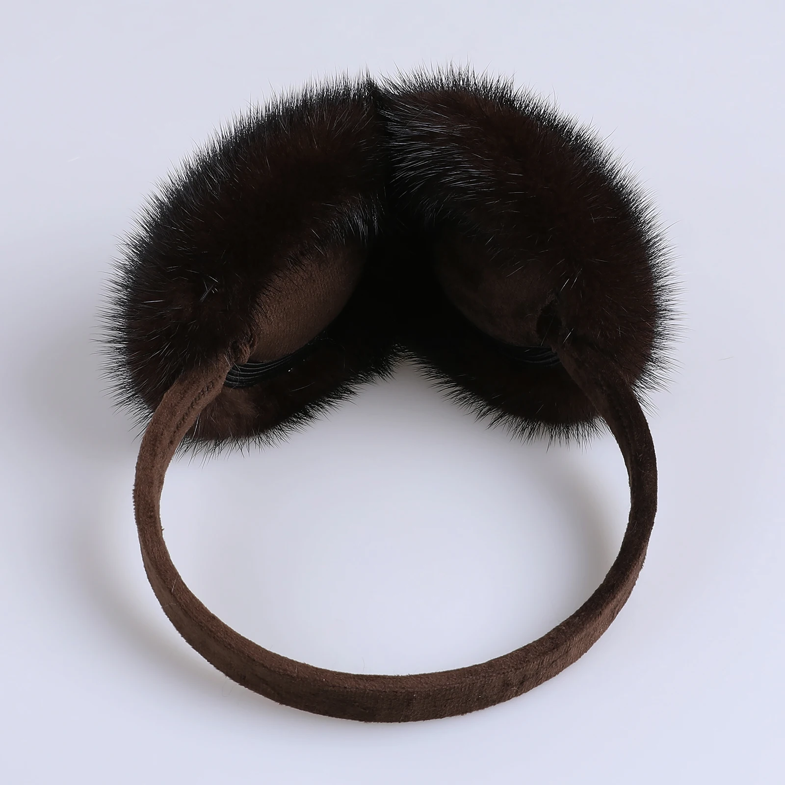 BOONJOVIA Unisex Real Mink Fur Earmuffs With Velvet Band Mens Womens Foldable Ear Warmer-Luxury Winter