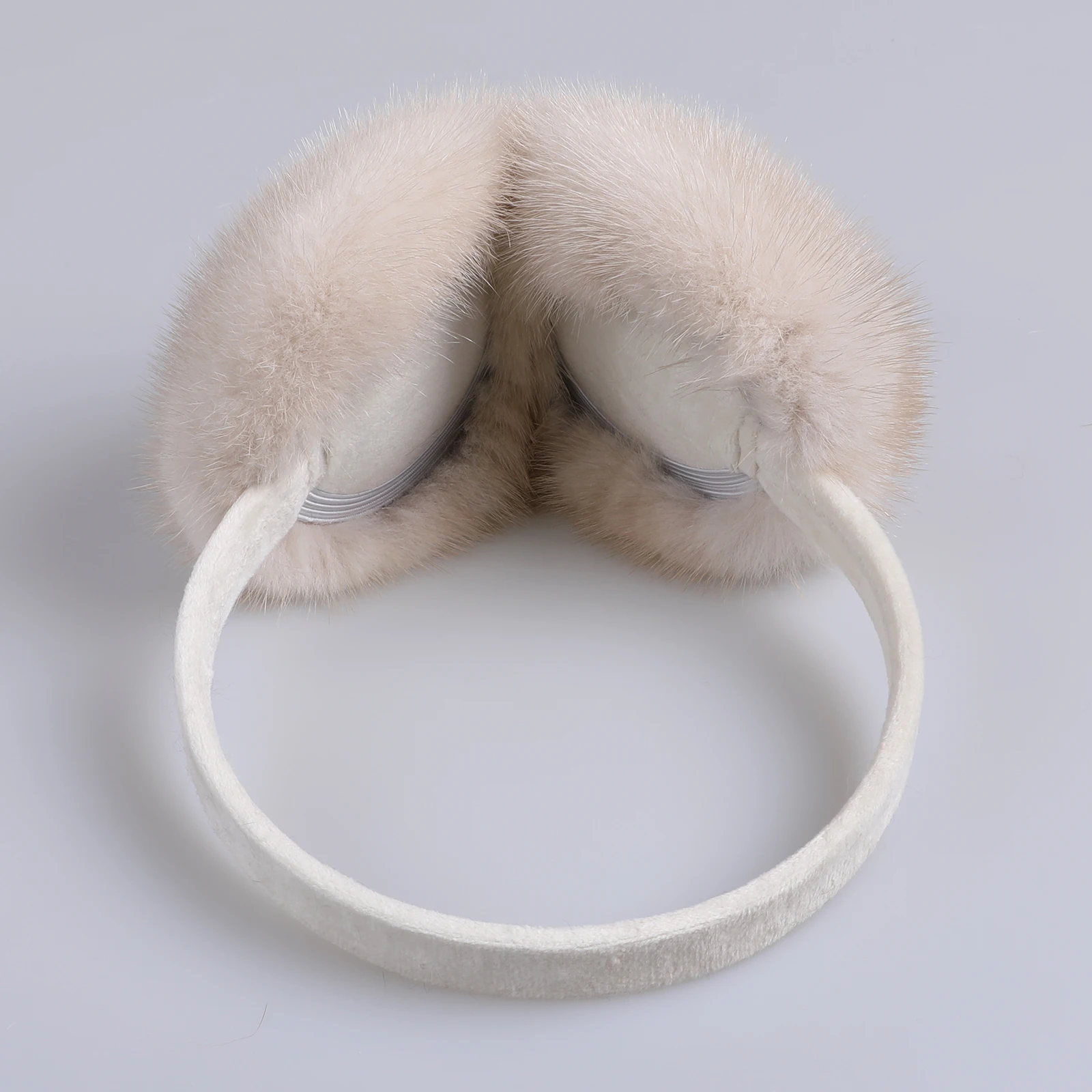 BOONJOVIA Unisex Real Mink Fur Earmuffs With Velvet Band Mens Womens Foldable Ear Warmer-Luxury Winter