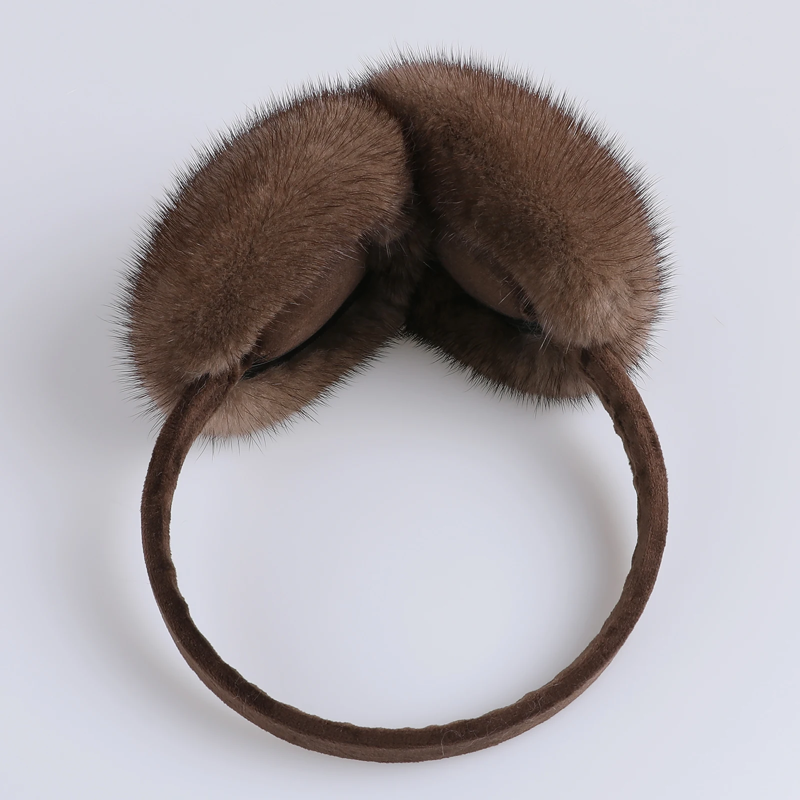 BOONJOVIA Unisex Real Mink Fur Earmuffs With Velvet Band Mens Womens Foldable Ear Warmer-Luxury Winter