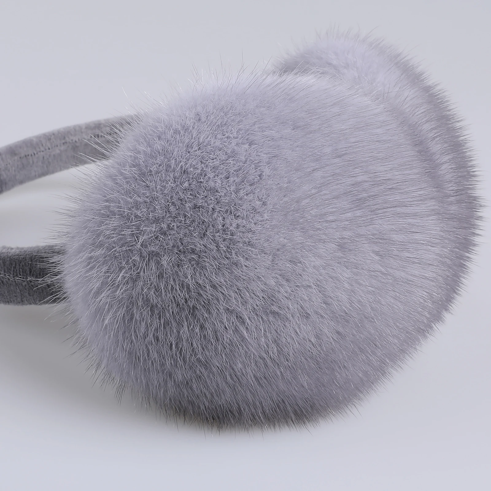 BOONJOVIA Unisex Real Mink Fur Earmuffs With Velvet Band Mens Womens Foldable Ear Warmer-Luxury Winter