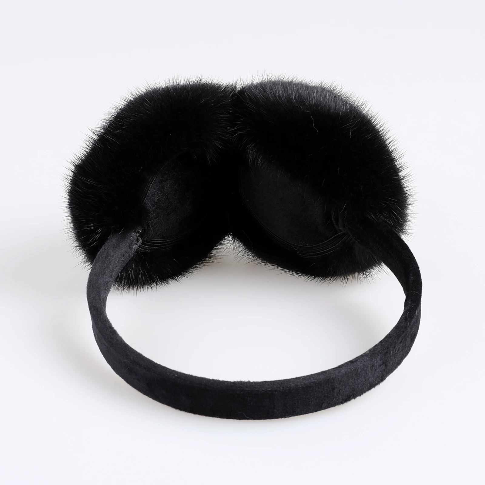 BOONJOVIA Unisex Real Mink Fur Earmuffs With Velvet Band Mens Womens Foldable Ear Warmer-Luxury Winter